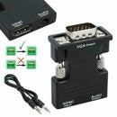 1080P HDMI Female to VGA Male with Audio Output Cable Adapter HOT Converter F0G9