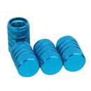 4pcs Aluminum Alloy Car Tire Wheel Tyre Caps Valve Stem Dust Covers (Blue)