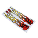 Red Yellow Flame Fire Style Decals Stickers Cover Stripes Body