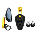 Motorcycle Handlebar Rearview Mirror, Universal, Yellow
