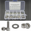 320pcs M3 Stainless Steel Hex Screw Nuts Bolt Cap Socket Assortment Kit Set Box