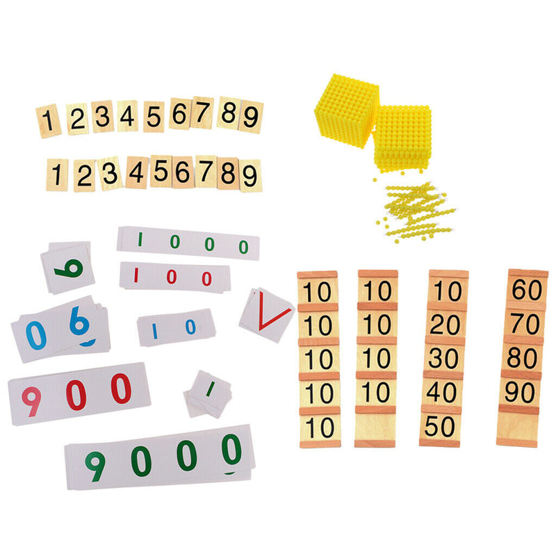 Montessori Mathematics Leanring Educational Toys Funny Set- Number Boards + Bank
