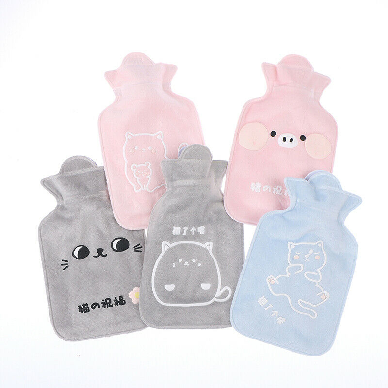 300ml Hot Water Bottle Cartoon Portable Fleece Bag Hand Warm Water BottleB Hn