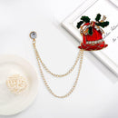 Fashion Brooch Rhinestone Bells Snowman Badges Jacket Xmas Gift (Style 1) A
