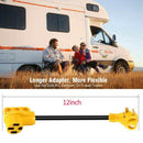 Kohree 30 Amp to 50 Amp RV Plug Adapter Heavy Duty Dogbone Electrical Power