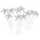 10 Pieces Glitter Crystal Headpiece U-shaped Bridal Lady Party Hair Jewelry