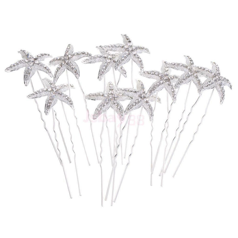10 Pieces Glitter Crystal Headpiece U-shaped Bridal Lady Party Hair Jewelry