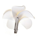Women Girls Plumeria Flower Foam Hair Clip - White