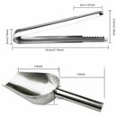 Ice Scoop and Ice Tongs (3 Pack), Stainless Steel Serving Tongs and Food Sc W4L2