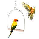 wooden natural birds perch parrots hanging swing cage toys stand holder pendanJR