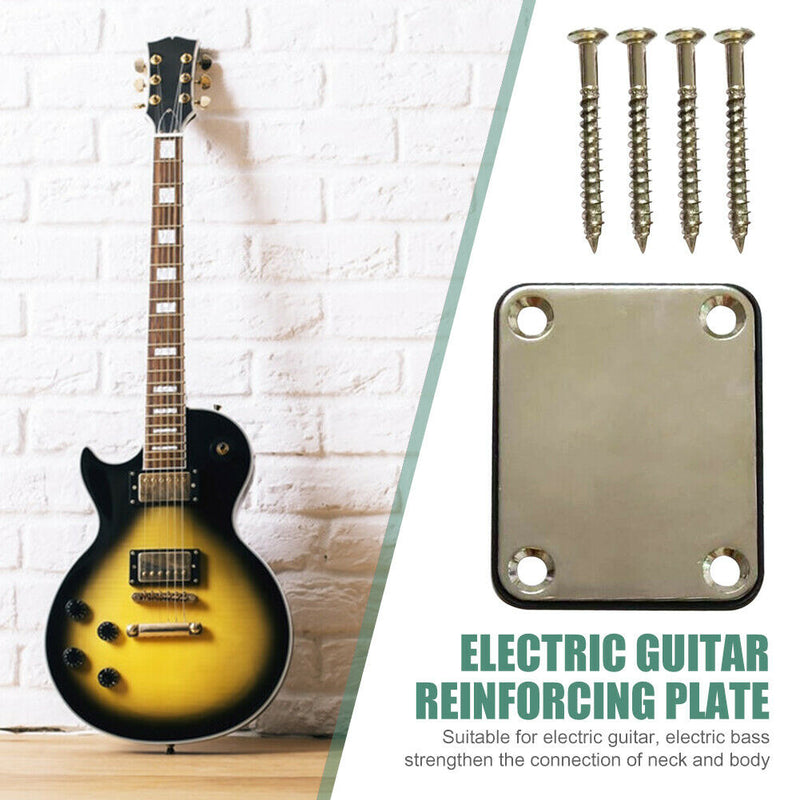 Guitar Neck Plate with Screws for Strat ST Electric Guitar Bass Accessories A