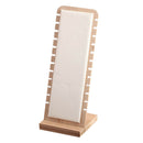 Set of 2, White Necklace Display Stand Pendant Holder Rack Leather Surface
