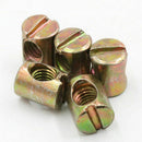 24 pieces M6 Barrel Nuts Cross Dowels Slotted Nuts for Furniture Beds Crib  I4T9