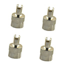 4PCS Metal Slotted Head Valve Stem Caps With Core Remover Tool Motorcyle Car