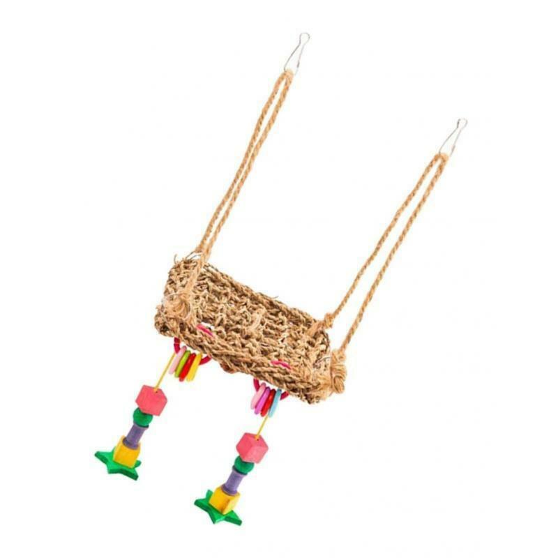 Pet Bird Parrot Swing Chewing Toys Cozy Hammock Fun Play Chew Stand Toys