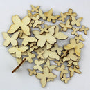 50pc Wooden Mini Mixed Wood Butterfiy Decor Craft Card HOT Making Scrapbook D1Y7