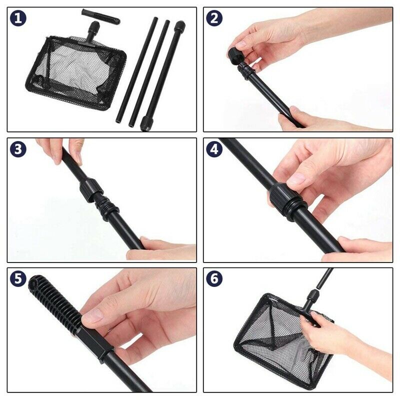 Aquarium Fish Tank Clean Tools, 6 In 1 Adjustable Cleaning Kit & Fish Tank