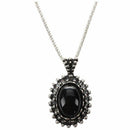Women Crystal Oval Charm Pendant Chunky Statement Long Chain Bib Necklace G