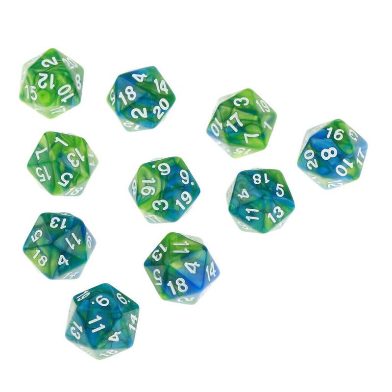 10x20 Sided Dice D20 Polyhedral Dice For Dungeons Dragons Games
