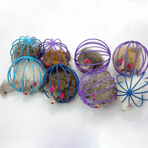 Fun Gift Play Playing Toys False Mouse in Rat Cage Ball For Pet Cat Kitten LJAU