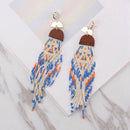 Bohemian Handmade Beaded Long Tassel Earrings For Women Multicolor Beads St Y9L4