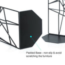 Bookends Black,Decorative Metal Book Ends Supports for Shelves,Unique Geome