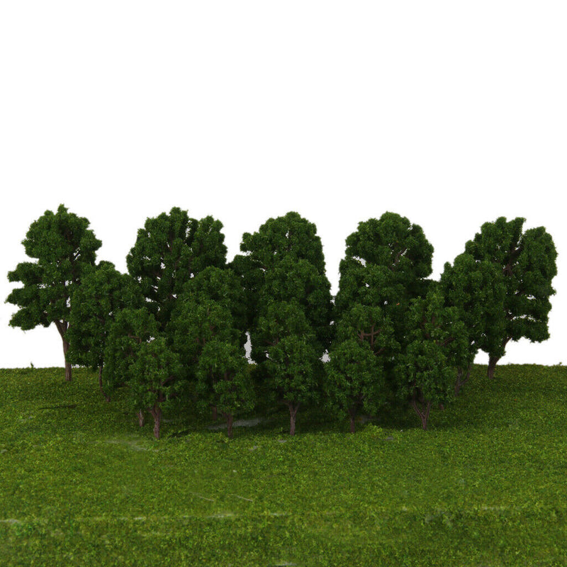 20 Tree Models Train Railway Wargame Diorama Scenery Lanscape 1/75-200 Green