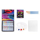 Kids Adults Acrylic Paint Set Pigments & 3pcs Paintbrushes 2x Panels Palette