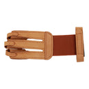 Handmade Brown PU Leather Three Finger Archery Glove Single Piece for Right Left
