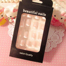 Fashion Lady Women's French Style DIY Manicure Art Tips False Nails with Glue&+