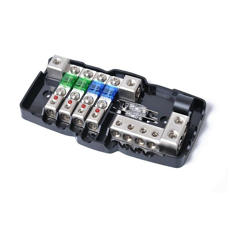 Multi-functional LED Car Audio Stereo ANL Fuse Holder Distribution 0/4ga 4  R3Y9