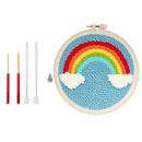 1Set Rainbow Punch Needle Embroidery Kits Punch Needle Pen Tool DIY Needlework