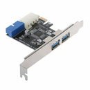 2 Ports PCI Express USB 3.0 Front Panel with Control Card Adapter 4Pin 20 PiC2W5
