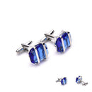 Blue Stainless Steel Mens Wedding Party Gift Shirt Cuff Links Cufflink 3C JC,a