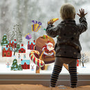 2pcs Christmas Santa Claus Carriage Wall Stickers Living Room Bedroom Decor