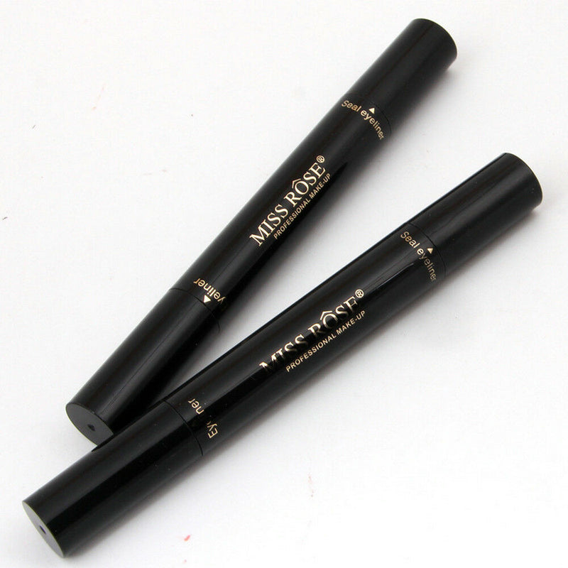 2 in 1 Pro Winged Eyeliner Stamp Eye Liner Pencil Black Makeup Liquid Waterproof