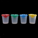 Assorted Plastic Spill Proof Paint Cups, Set of 4