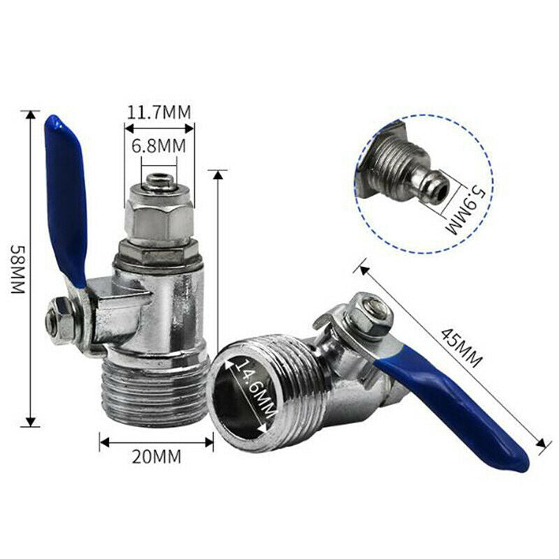 1/2''-1/4'' RO Feed Filter Water Adapter Ball Valve Tap Reverse Osmosis SwS Hn