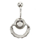 316L Surgical Stainless Steel Navel Piercing + Rhinestone Purple Q2I1
