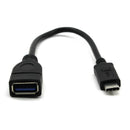 22CM Black USB 3.1 Data Cable Type-C Male to USB 3.0 Type-A Female OTG Converter