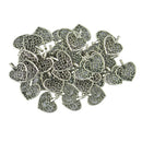 100 Piece Alloy Filigree Heart Pendant Jewelry Making Charms Findings for DIY