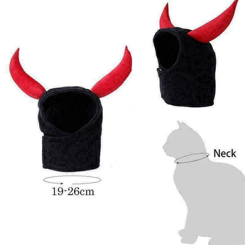 Adjustable Pet Dog Cat Puppy Cattle Horn Decoration Hat For Halloween Chris A6Y8