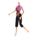 2 Pcs/set Fashion Outfit Clothes for s Cute Capri Pants Short Sleeve gg