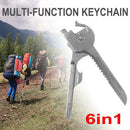 Outdoor Stainless Steel Folding 6 in 1 Utili-key Chain Multifunctional Tool
