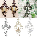 2Pcs Golden Metal Wall Mounted Sconce Tealight Candle Candlestick