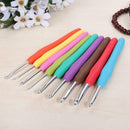9pcs/set TPR Handle Sewing Needles Crochet Hooks DIY Weaving Knitting Tools