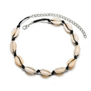 Fashion Black Rope Chain Natural Seashell Choker Necklace Collar Necklace S