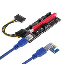 009s 1x to 16x PCI Express Riser Card USB3.0 Cable Dual 6Pin for BTC Mining