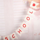 1Pc Linen Party Banner Back To School Hanging Bunting Pull Flag Garland for