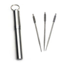 reusable non-toxic titanium toothpick ï¼‹holder eco case box outdoor tool portab Z